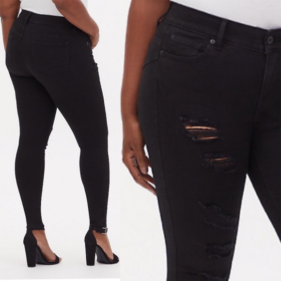 size 16 black skinny jeans